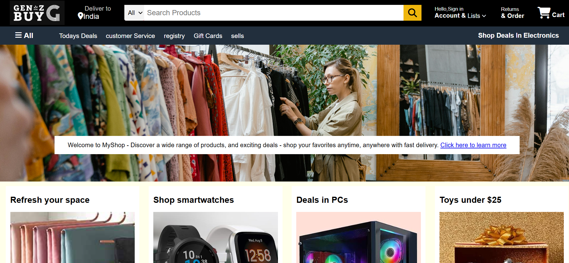 E-Commerce Website Clone Screenshot 1